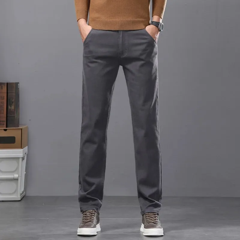 Jean en coton élastique pour hommes, pantalon droit ajusté, décontracté, doux et confortable, mode coréenne, Denim, nouvelle collection printemps 2026 — image 4