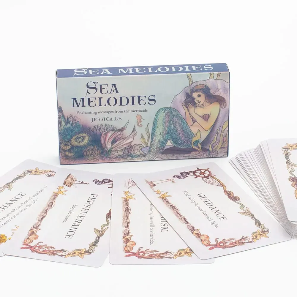 Meeresmelodien, magische Nachrichten, Wortkarten, Mini-Edition für Familientreffen, 40 Stück, 11 x 6 cm, Brettspiel, englische Version