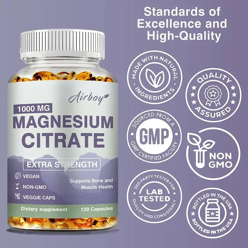 Magnesium Citrate - Supplement for Stress Relaxation Bone Sleep Heart Health Nerve Muscle & Metabolism — image 6