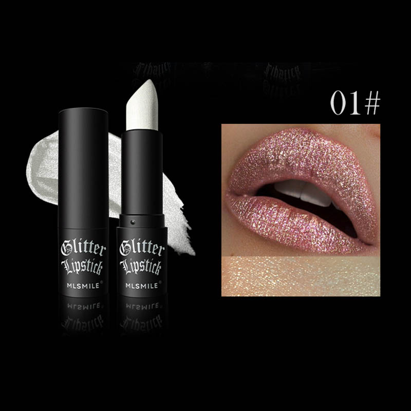 Rossetto glitterato 6 colori Impermeabile a lunga durata Diamante Rossetto metallizzato perlescente Lucidalabbra nero Labbra da donna Trucco cosmetico — image 10
