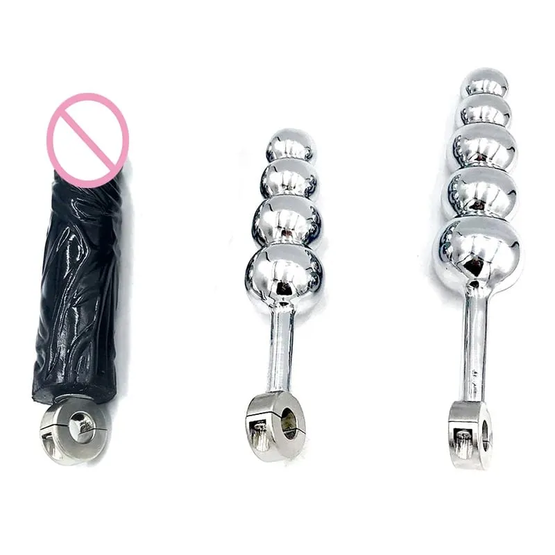Accessoires de ceinture de chasteté en métal/Silicone, bouchon Vaginal Anal, jouets anus détachables, jouets sexuels pour adultes pour hommes et femmes, perles de fesses, gode — image 3