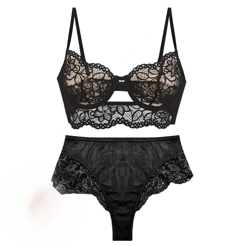 Fransk blonde-bh-sæt med blød bøjle-push-up til lille buste Letvægtskomfort anti-slappende lingeri AU-størrelser MOYISU-Sexy AB — image 8