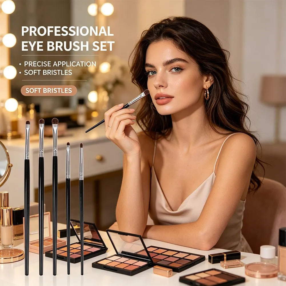 4Pcs Detail Eye Makeup Brush Set Soft Bristle Eyebrow Eyeliner Smudge Brushes for Eyeshadow Lying Silkworm/Brow Cosmetic Tools — image 6