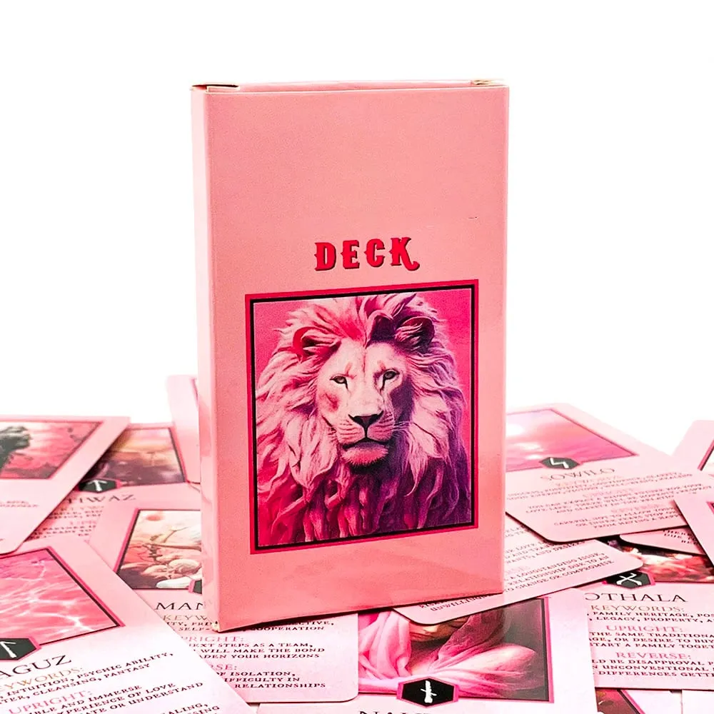 Cartões oráculo rosa para orientação de relacionamento e adivinhação - significados de runas Elder Futhark perfeitos para colecionadores e presentes — image 3