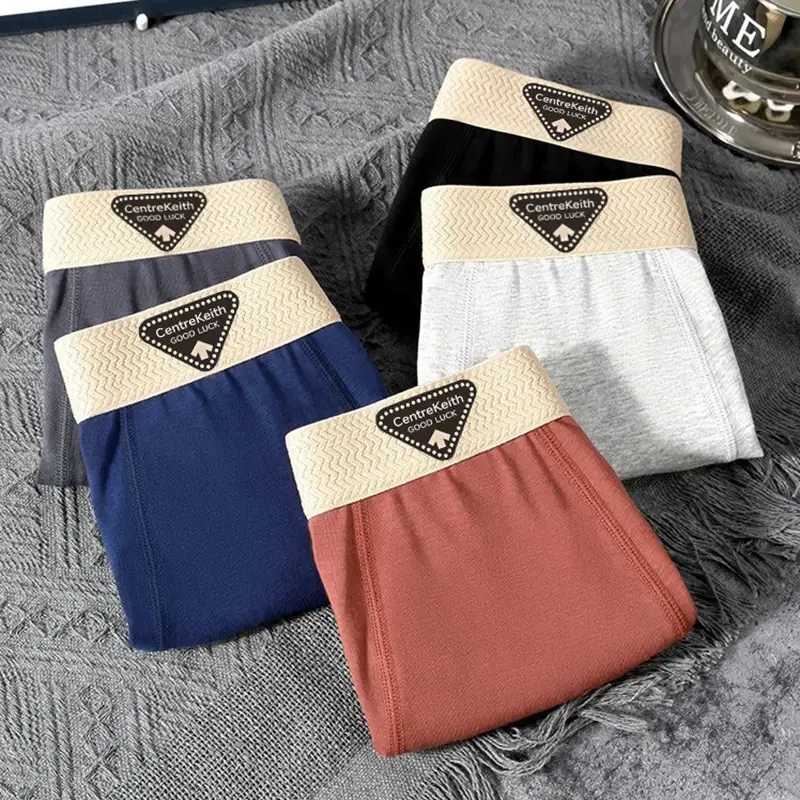 5pcs Pack Men Panties Cotton Underwear High Stretch Boxer Shorts Fashionable Sexy Men Underpant Plus Size L-4XL Breathable Men — image 3