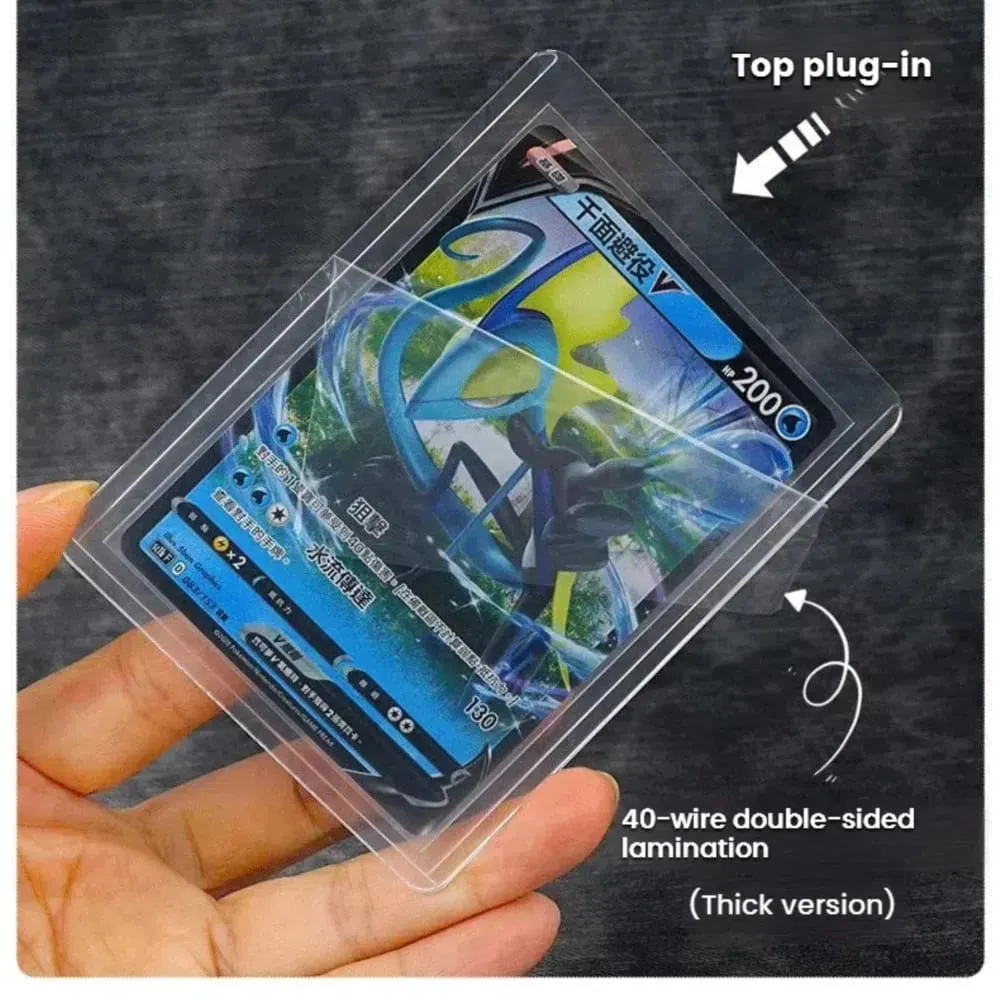 25-100 pces 3 "x 4" manga de cartão duro claro anti risco protetor para pokemon jogo beisebol esportes cartão negociação proteger toploaders — image 6