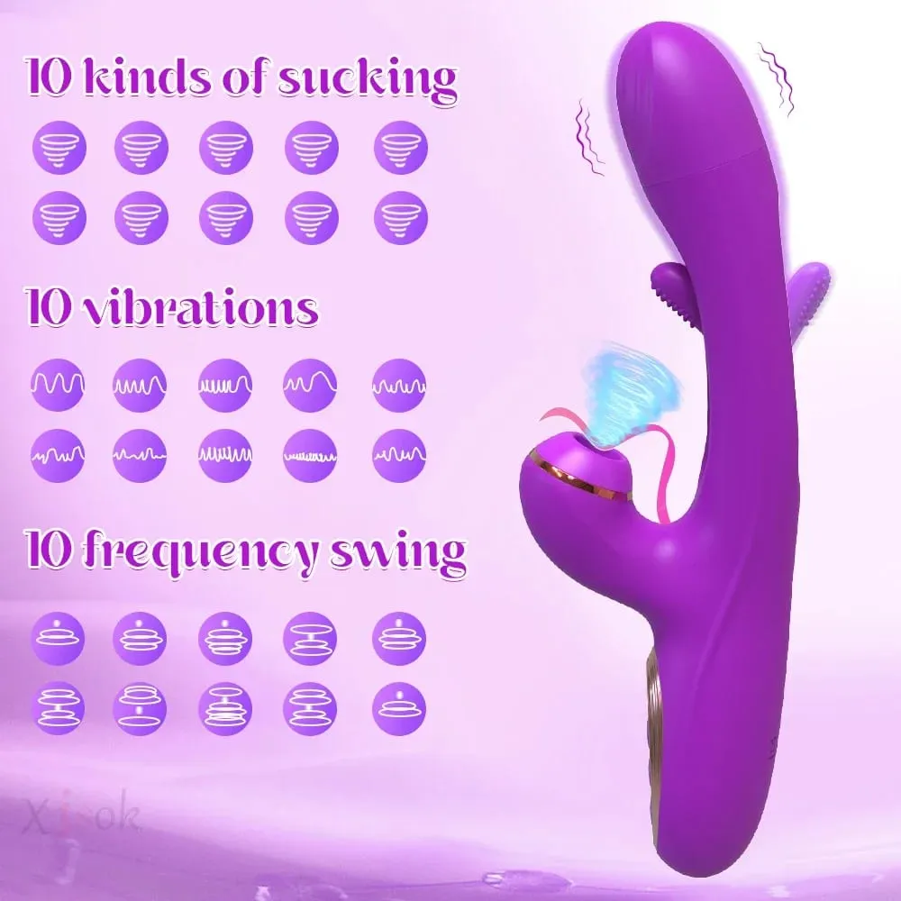 Vibromasseur à succion pour femmes, stimulateur de Clitoris et de point G, gode, masseur vaginal, jouets sexuels vibrants pour femmes adultes de 18 ans et plus — image 4