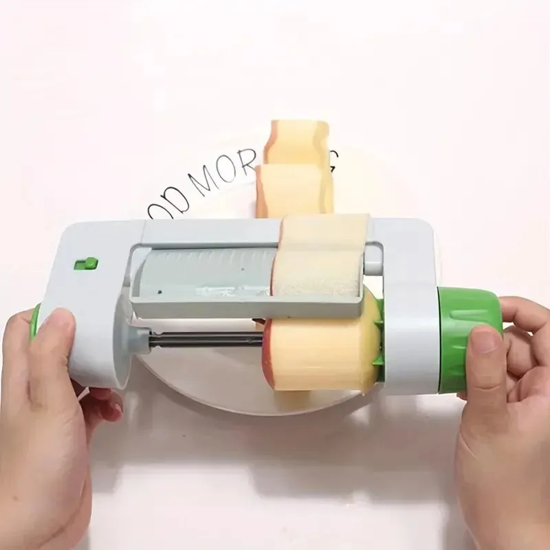 Rebanadoras manuales de frutas y verduras, pelador de hojas redondas de seguridad multifunción, pelador de patatas y manzanas, accesorios de cocina — image 2