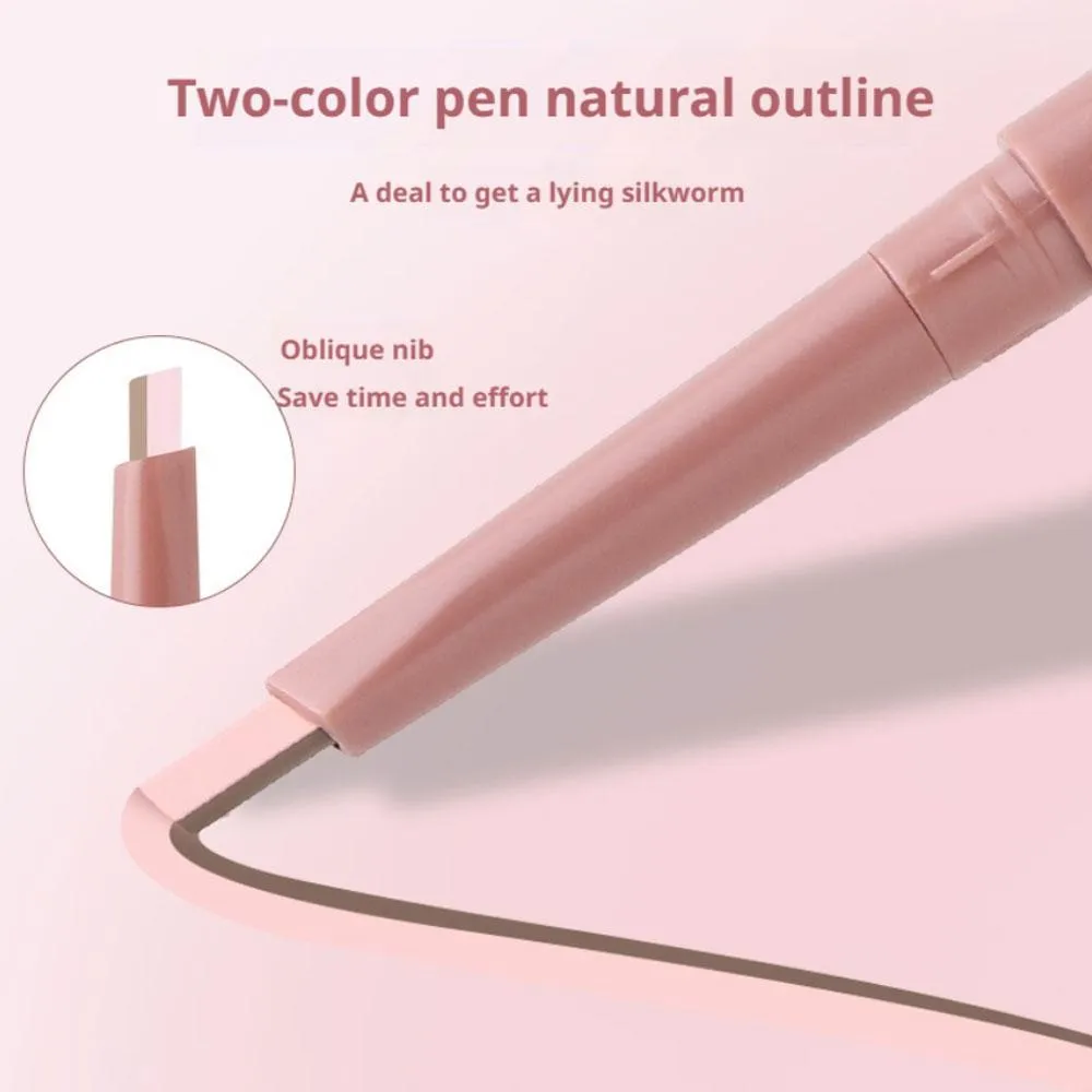3 in 1 Double Ended Lying Silkworm Pencil Evidenziatore Pen Nude Liquid Contour Liner Eye Makeup Stick Con pennello per dettagli — image 3