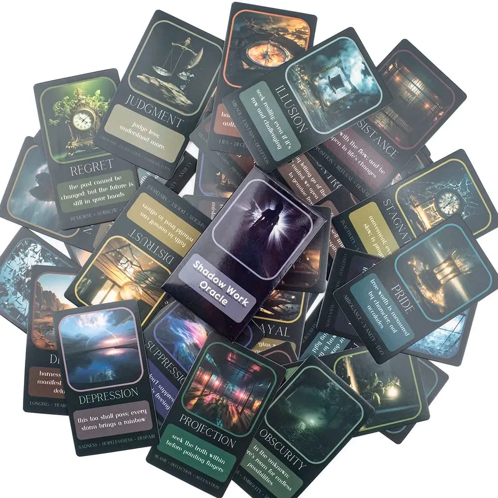 Shadow Work Oracle til familiefest Højkvalitets Fortune Borad-spilspil med 33 engelske visioner spådomskort 10,3*6,1 cm — image 6
