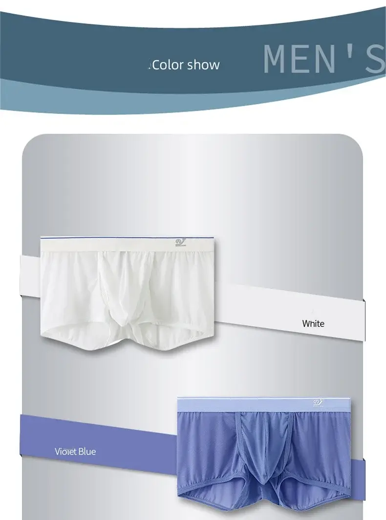 1 PCS 얼음 실크 공간 캡슐 속옷 남자 구획 솔리드 여름 통기성 울트라 얇은 복서 반바지 Transparentes Hombre — image 7