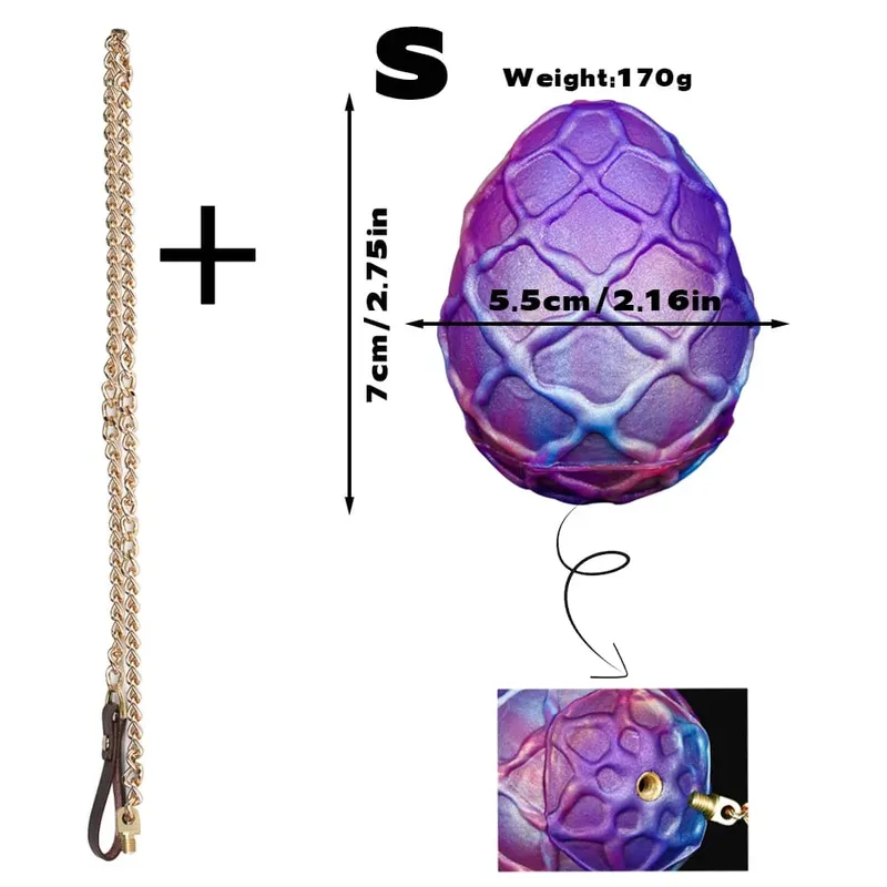 ไข่ขนาดใหญ่ Anal Plug Dildo พร้อมโซ่ Traction Butt Plug คู่ BDSM สำเร็จความใคร่ 18 + ผู้หญิง Oviposition เทรนเนอร์ Lay -ไข่ของเล่น — image 7