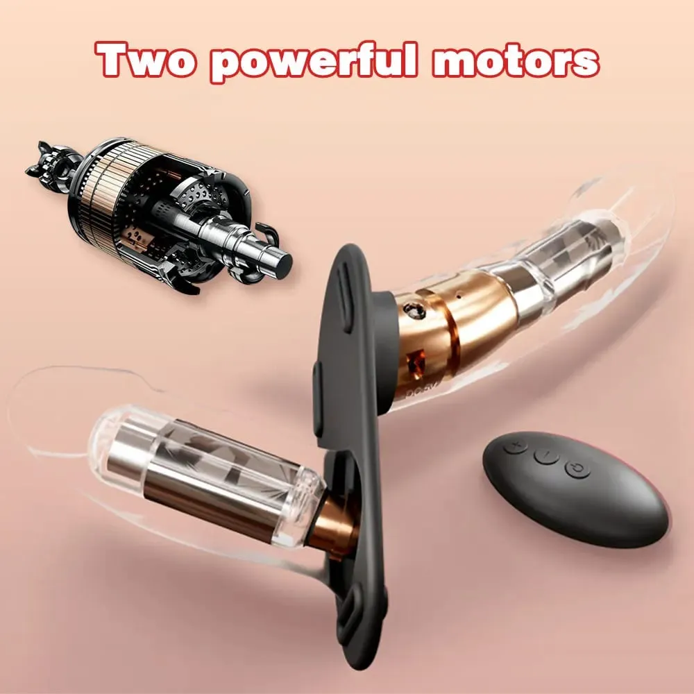 قضيب اصطناعي مزدوج الرأس يمكن ارتداؤه قضيب اصطناعي كهربائي هزاز للمثليات تهتز ألعاب جنسية حزام على حزام قضبان اصطناعية لفتاة — image 5