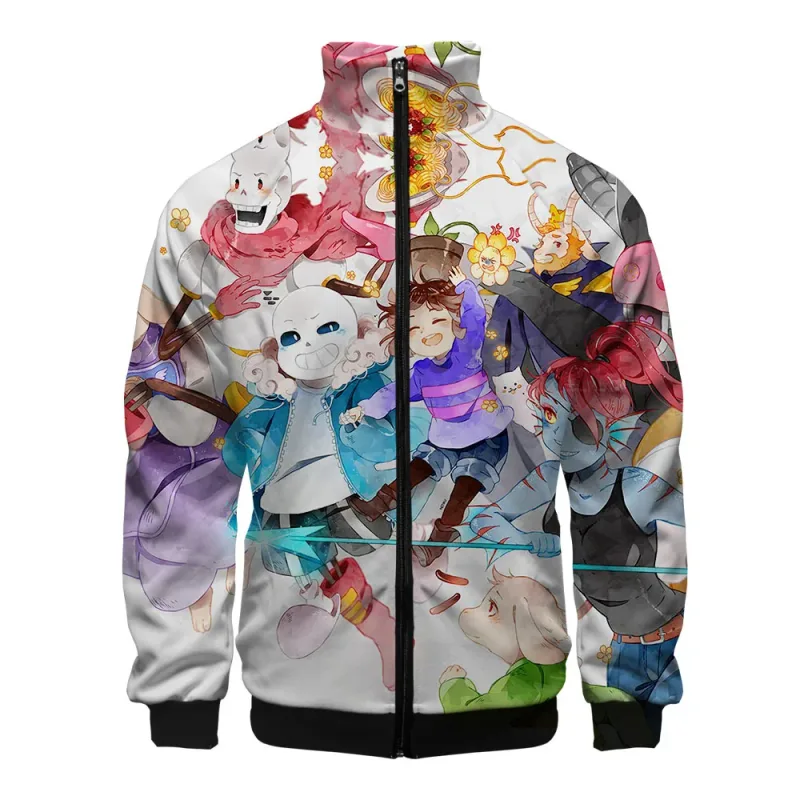 Sang Trọng Phổ Biến Sans Undertale 3D In Hình Dây Kéo Áo Raglan Áo Gió Bé Trai/Bé Gái Thoải Mái Cổ Đứng Áo Áo Khoác — image 12