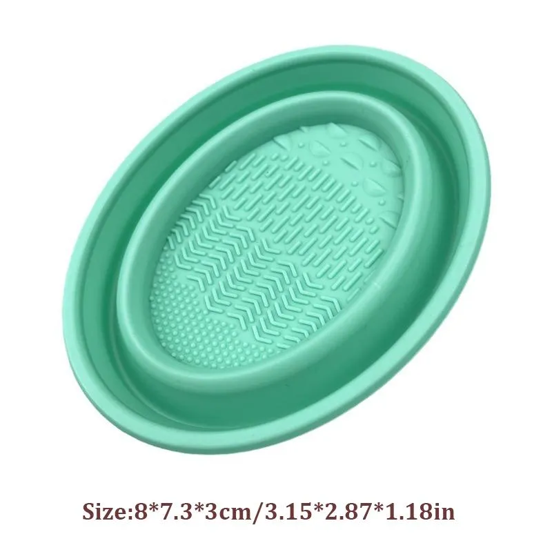 Wash Clean Mat kosmetické nástroje Scrubber Box Měkký silikonový čistič štětců na líčení Skládací miska na čištění pudrů Štětce na oční stíny