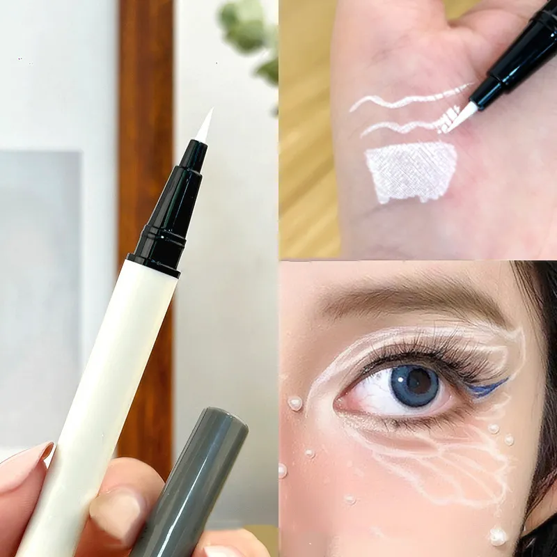1PC สีขาว Liquid Eyeliner ปากกา Matte Black Long Lasting Waterproof Eye Liner ดินสอ Quick-drying Non-smudge eye แต่งหน้าสำหรับผู้หญิง — image 6