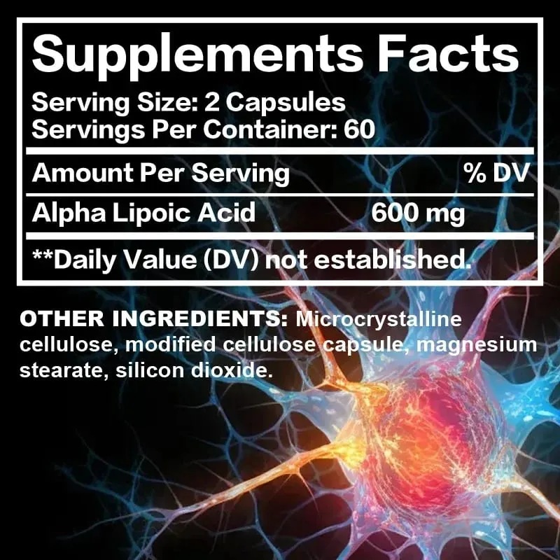 Alpha Lipoic Acid Softgels - Supports Nervous System Health Powerful Antioxidant Promotes Metabolism Healthy Aging — image 2