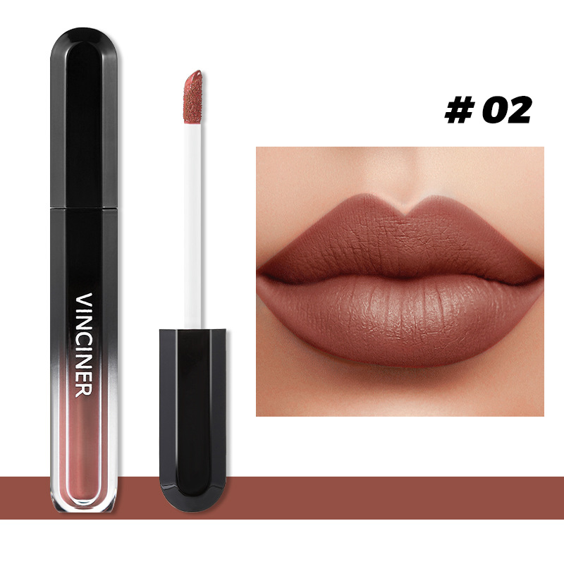 12 สีลิปสติก Matte Dark BROWN Lip GLOSS เครื่องสำอางค์กันน้ำสีแดง Lip Glaze Non-Stick CUP LongLasting lip Tint แต่งหน้า — image 8