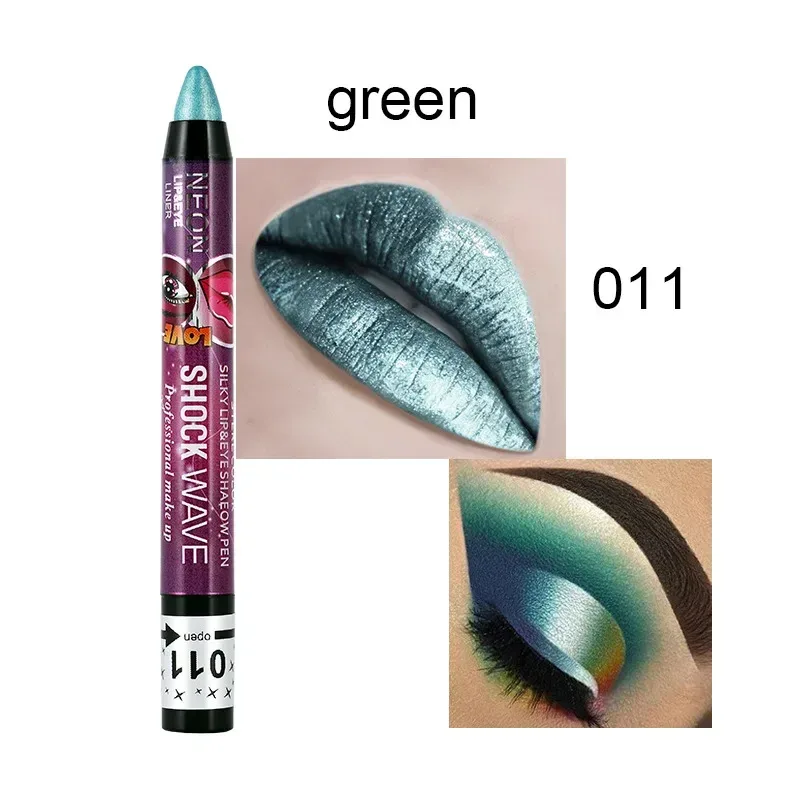 2 In 1 Eyeshadow Lipstick Stick Pencil Waterproof Glitter Matte Eye Shadow Makeup Pigment Eyeshadow Pen