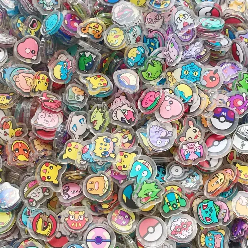 Pokemon acrilico fai da te patch ciondolo Kawaii taglio a forma speciale cartone animato anime stampa fronte-retro portachiavi materiale forcina