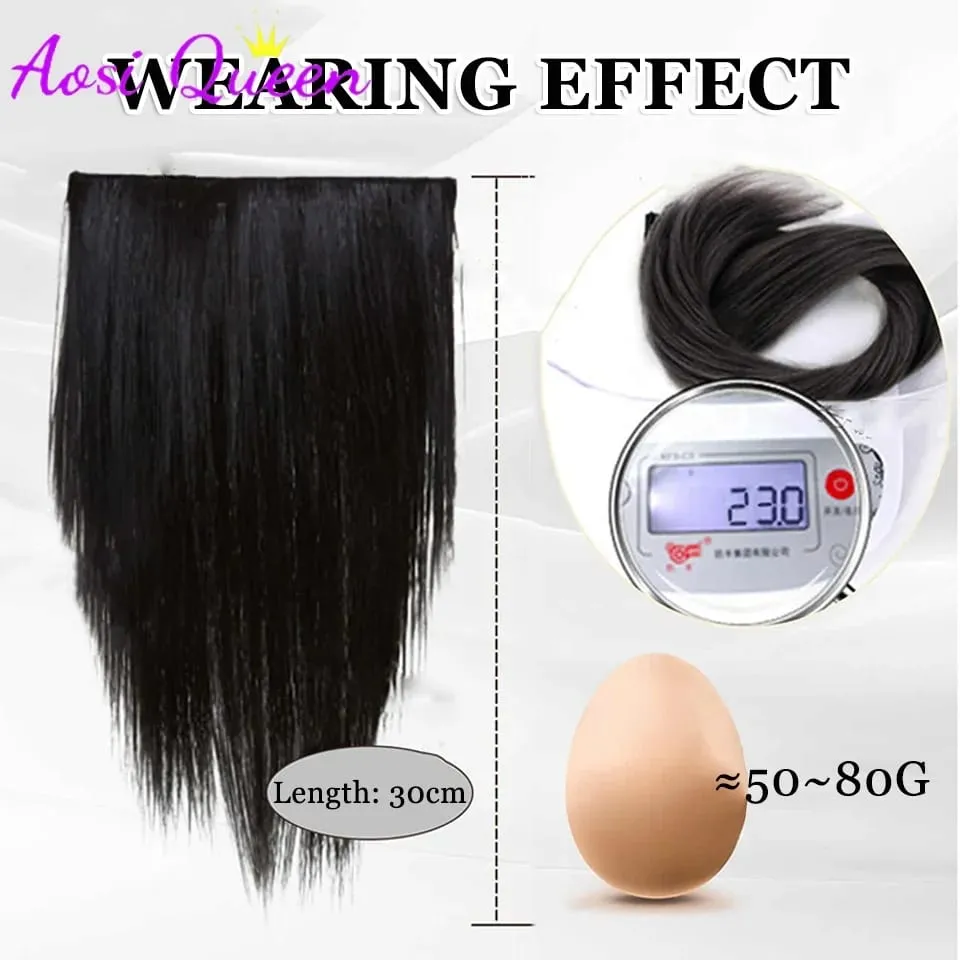 Synthetic Short Light Natural Men's One-piece Korean Style Invisible Wolf Tail Mullet Wig Extensions — image 4