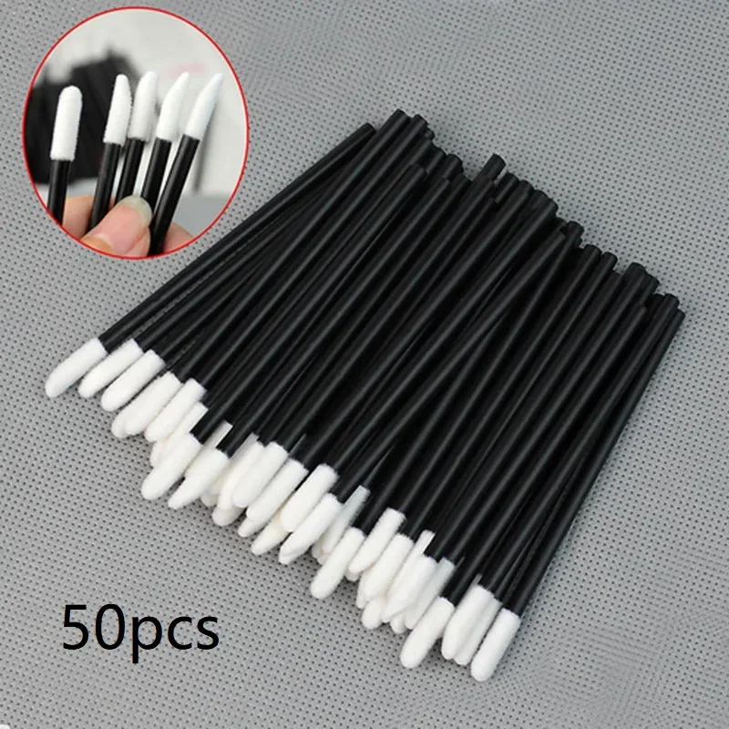 5/50/100Pcs Lip Brush เครื่องสำอางค์แปรงแต่งหน้าแบบพกพาลิปสติก Applicator ขายส่งแปรงลิปสติก Professional Make Up Tools — image 8
