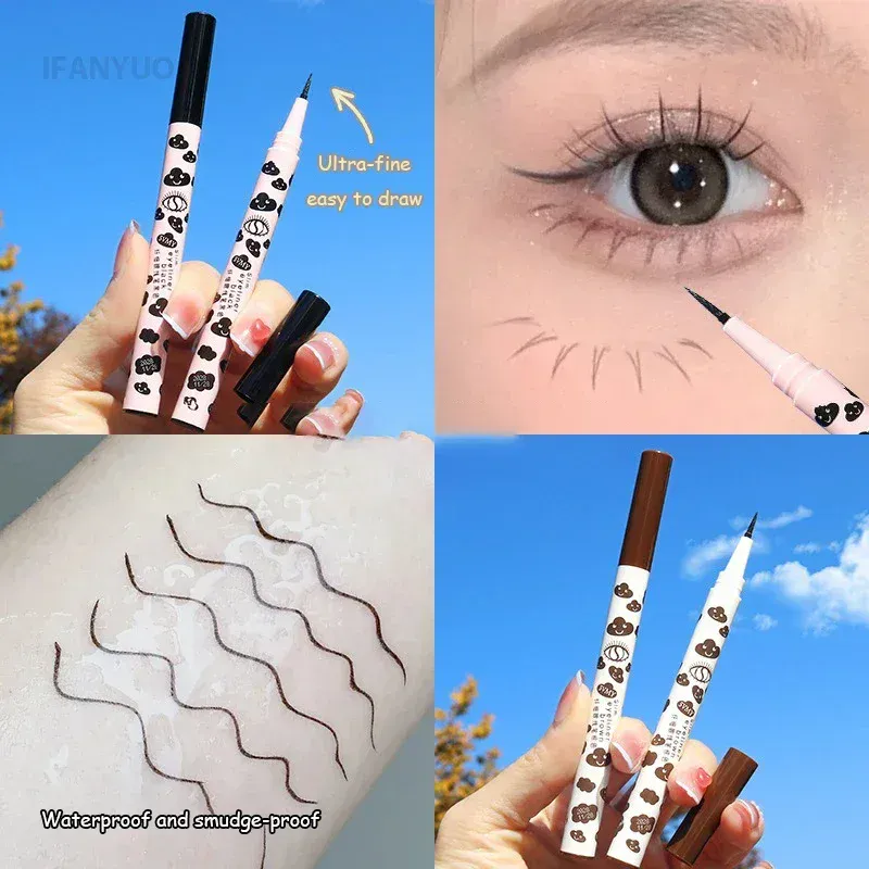 Ultracienki naturalny matowy eyeliner w płynie wodoodporny szybkoschnący dolny jedwabnik do rzęs długopis wysoki pigment gładki narzędzie do makijażu oczu — image 5