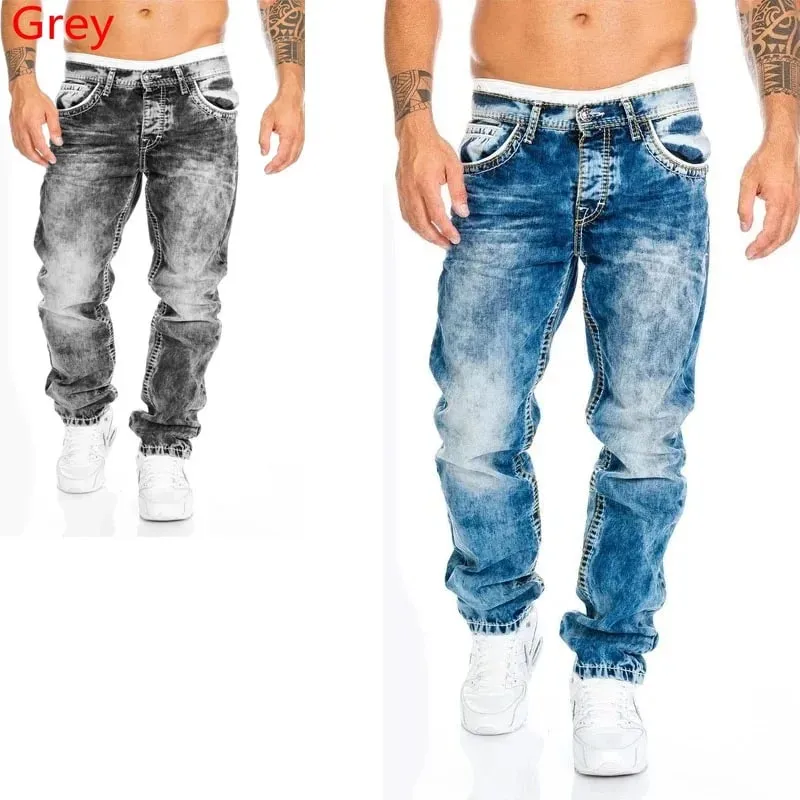2024 Quần Jean Nam Chắc Chắn Túi Co Giãn Denim Thẳng Quần Xuân Hè Phong Cách Doanh Nhân Quần Hàng Ngày Dạo Phố Quần Áo Nam — image 6