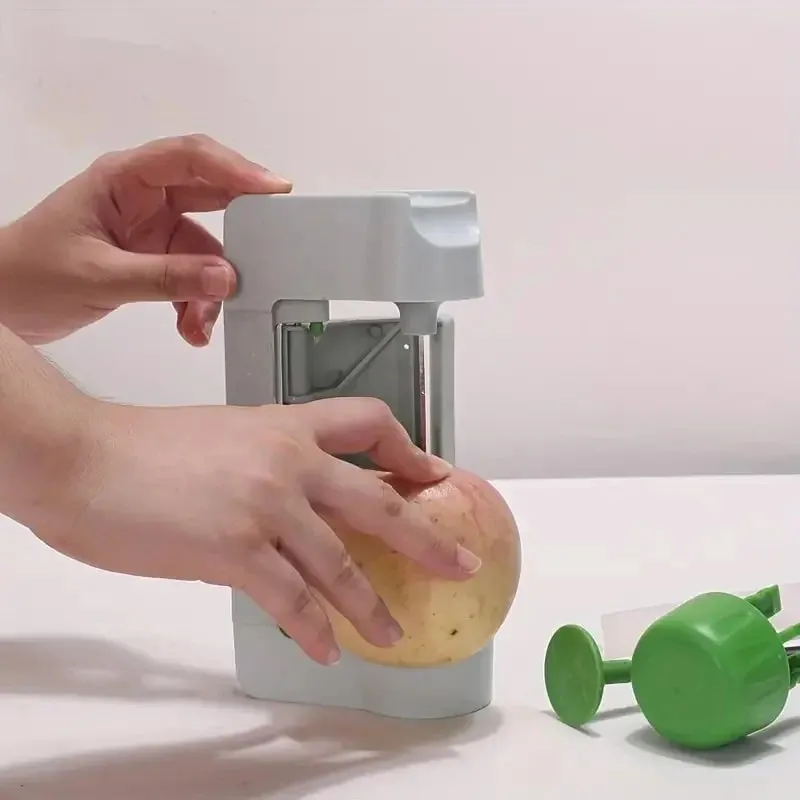 Rebanadoras manuales de frutas y verduras, pelador de hojas redondas de seguridad multifunción, pelador de patatas y manzanas, accesorios de cocina — image 3