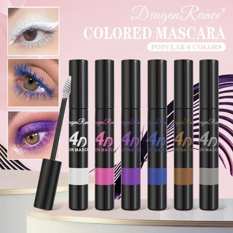 Gekleurde Mascara Make-up 4D Zijdeachtige Natuurlijke Lange Wimpers Mascara Waterproof Langdurige Uitbreiding Dikke Blijvende Curling Mascara — image 3