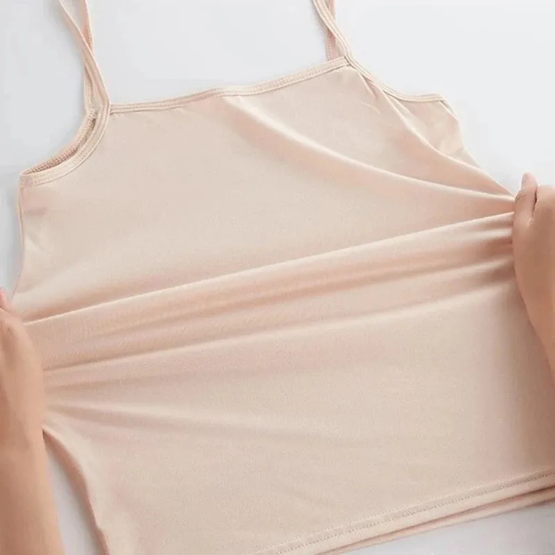 Solid Color Sleeveless Camisole Vest Casual Basic Slim Tank Top All Match Daily Women Summer Fashion Streetwear Tops Underwear