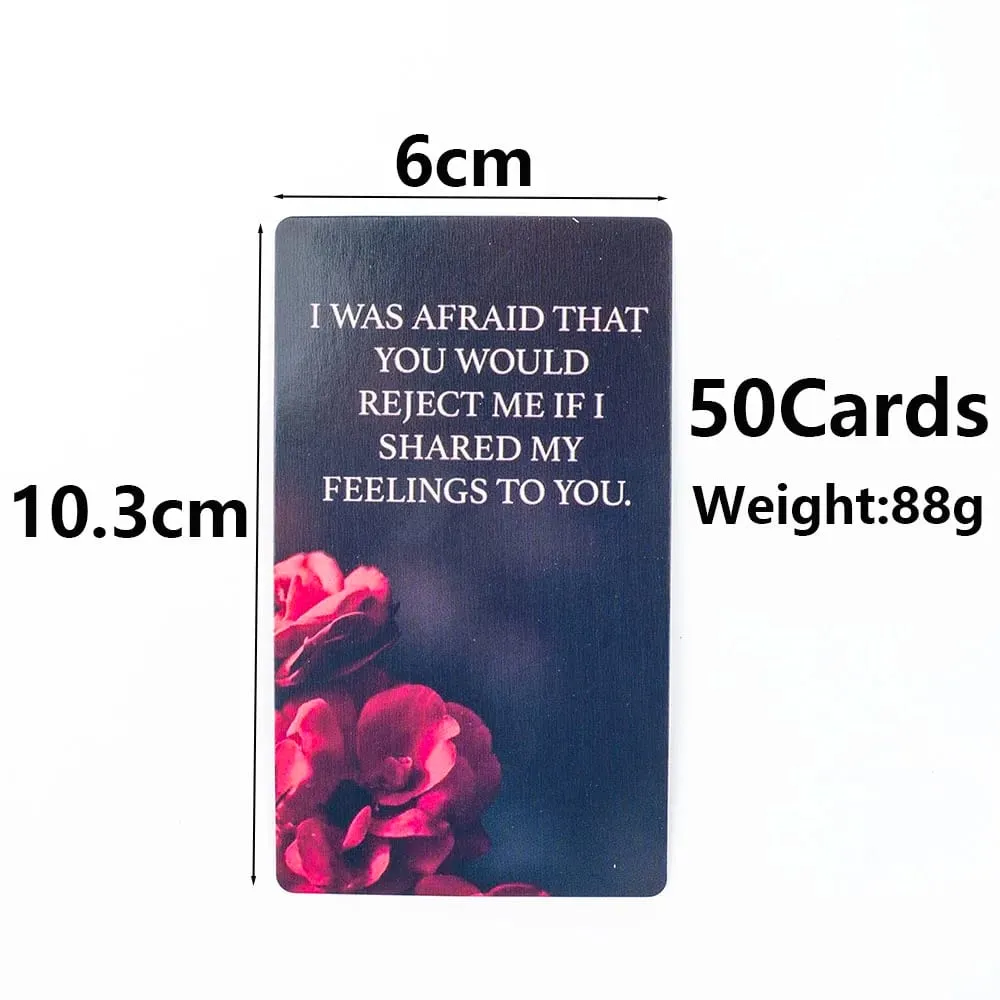 Dark Confession Twin Flame 오라클 카드 50Pcs 자기 성찰 및 지침을 위한 사랑 키워드 및 메시지 데크 — image 5