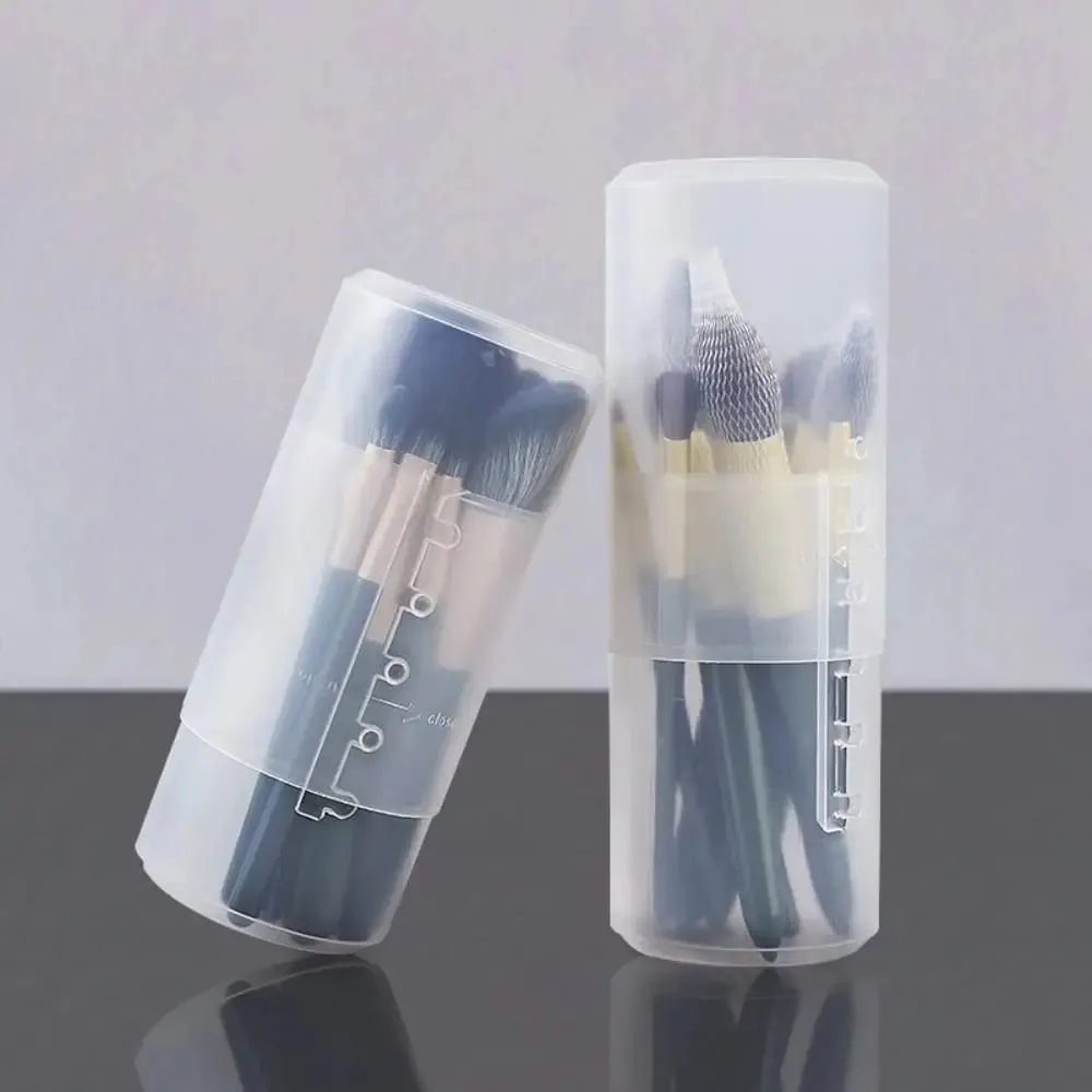 New Transparent Adjustable Height PVC Makeup Brush Holder Display Storage Cup Organizer With Lid Dustproof Toiletry Package Box — image 3