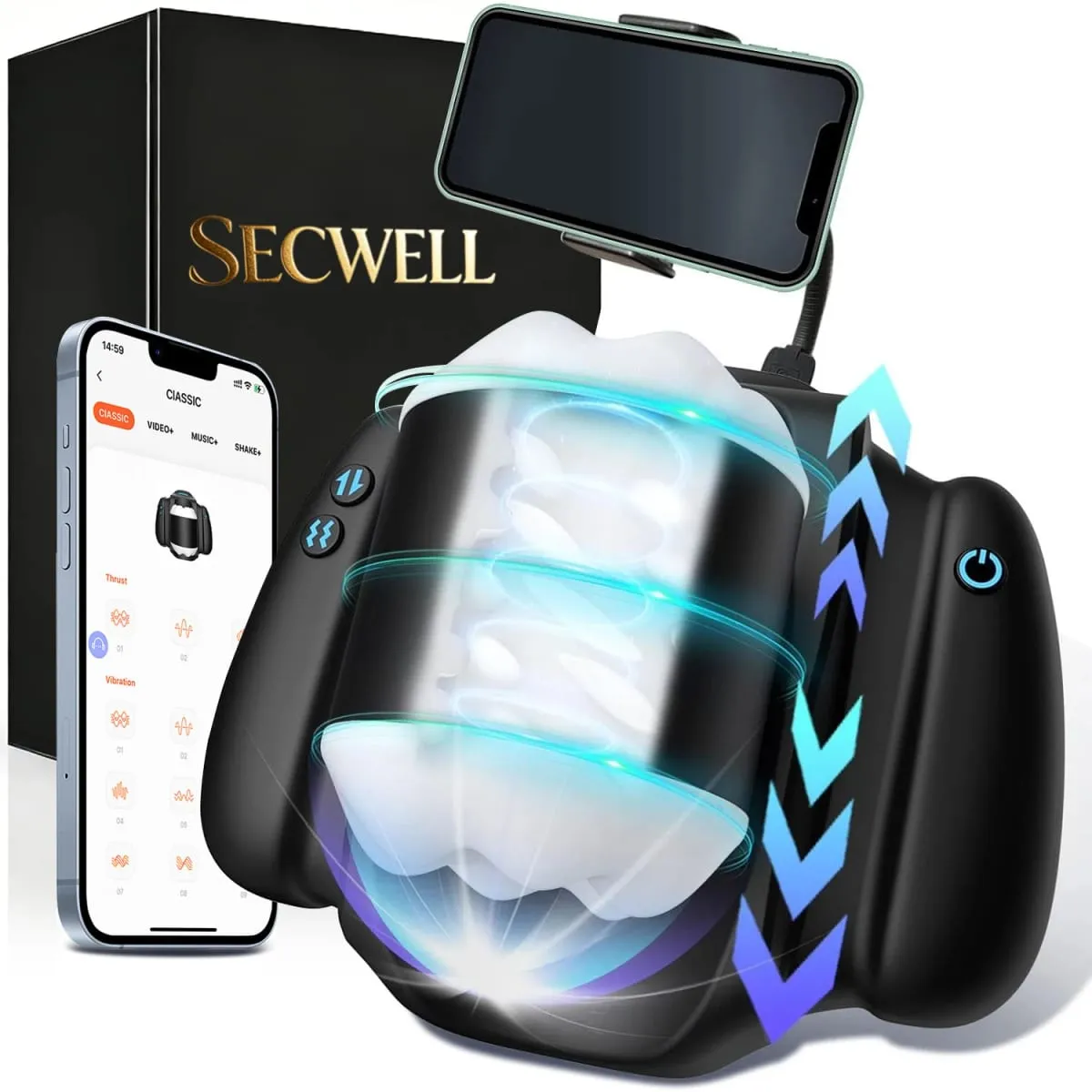 Automatisk teleskopisk vibrerande hanehandtag Masturbator Cup Penile Stimulator Vaginal Pocket Pussy Vuxen Sex Machine för män — image 1