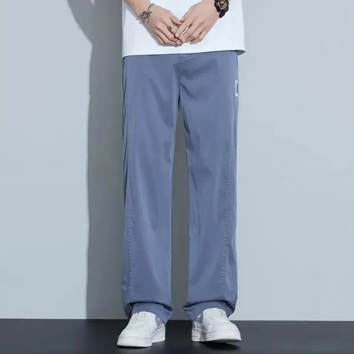 Jean d'été fin en Lyocell pour hommes, pantalon drapé en soie glacée, jambes larges, ample, droit, élastique, Ultra-fin, tailles M-5XL — image 10