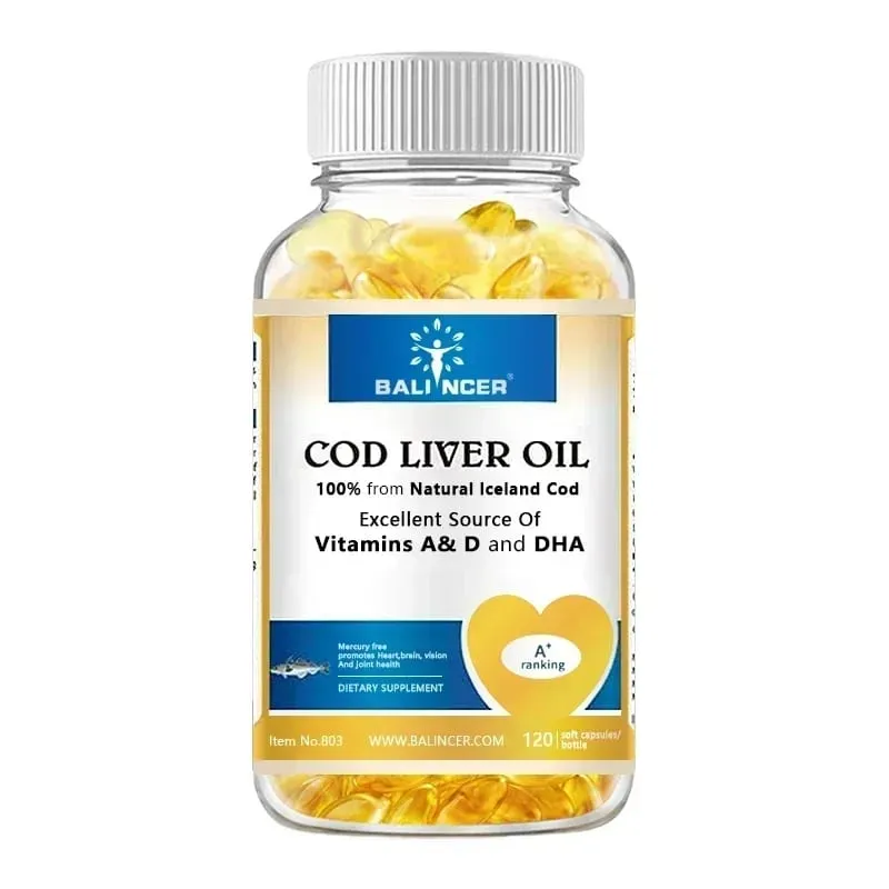 Kapsul Minyak Hati Ikan Kod Kaya dengan Vitamin A D dan DHA Membantu Mengekalkan Kulit Sihat Otak dan Tulang Yang Kuat serta Meningkatkan Daya Ingatan