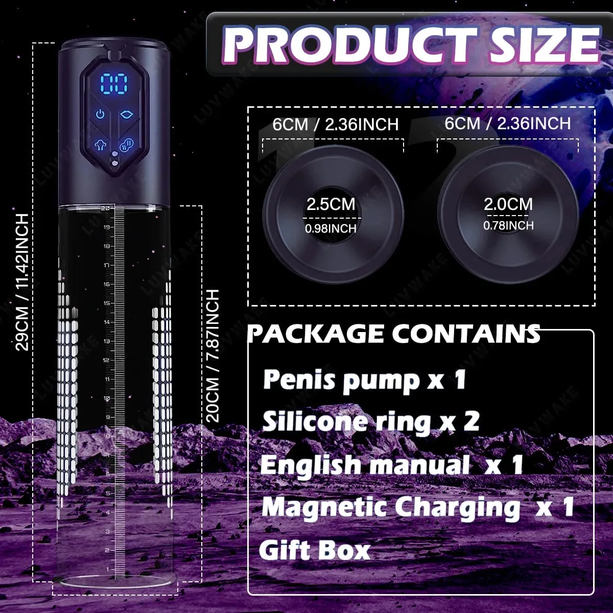 IPX7 Vandtæt elektrisk pumpe Peniserektionsforstørrelse Automatisk vakuumpumpe til mænd 4 suge onanerende sexlegetøj til mænd — image 5