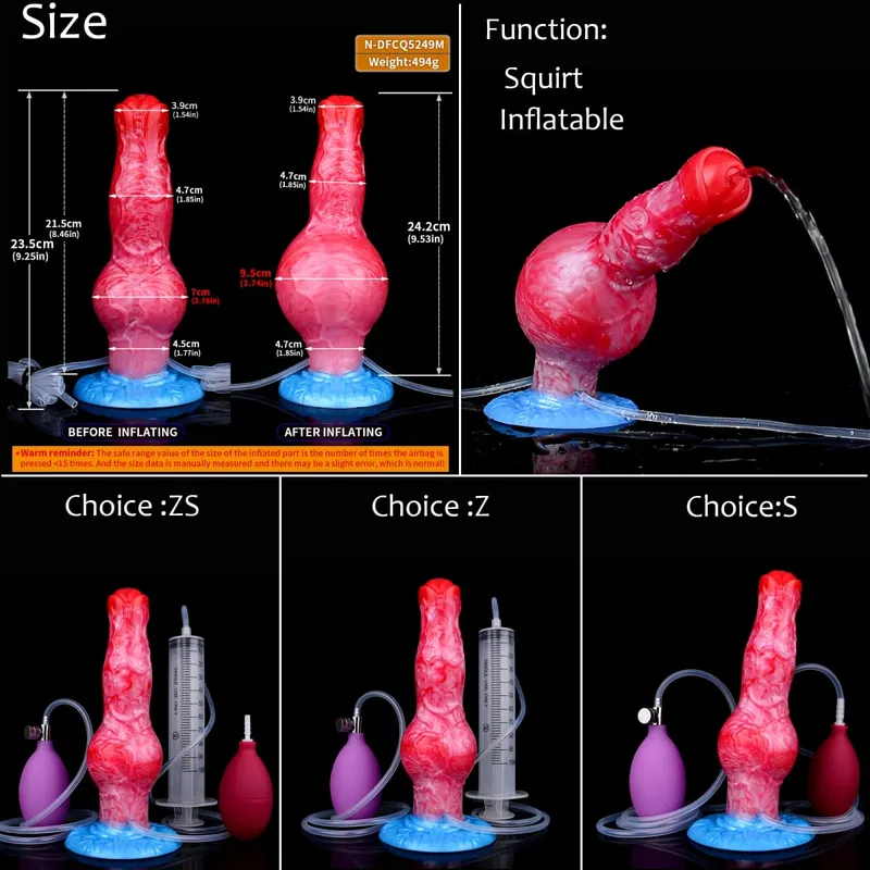 Silikon Şişme Boşalma Düğüm Yapay Penis Ayarlanabilir Çevresi Fışkırtma Fantezi At Penis Yetişkin Seks Oyuncakları Anal Dilatör — image 9