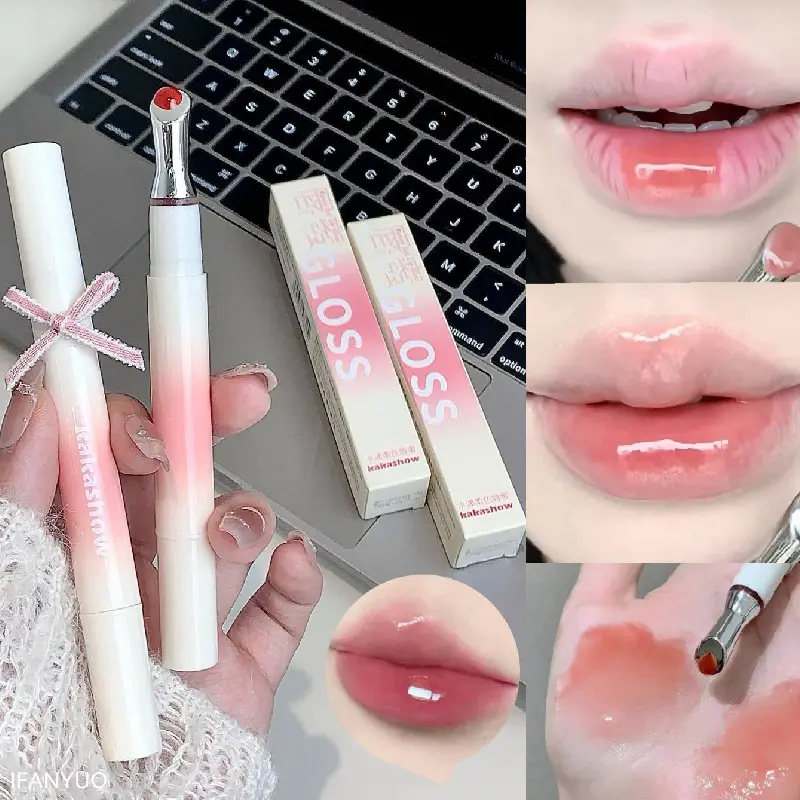 Kakashow Mirror Watery Lip Gloss Iron Brush Head Jelly Lipgloss Moisturizing Lip Tint Lipstick Nature Nude Lips Makeup Cosmetics — image 2