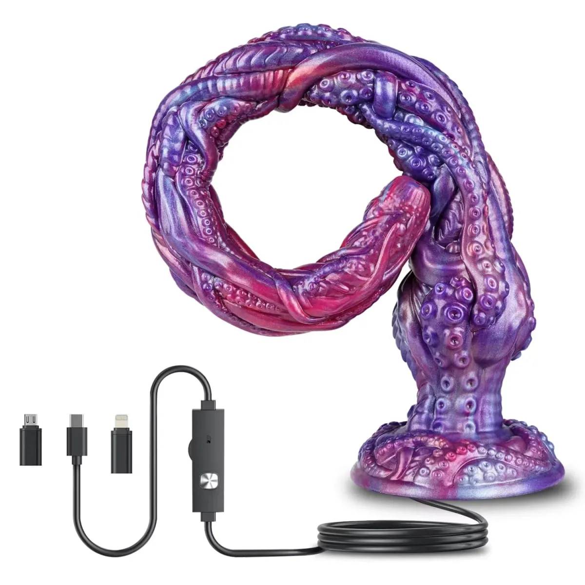1080P HD Endoskop Kamera Tentakel Dildo Sotong Palam Dubur Sembur Air Palam Punggung Silikon Lembut Mainan Seks Dewasa untuk Wanita IP67 — image 1