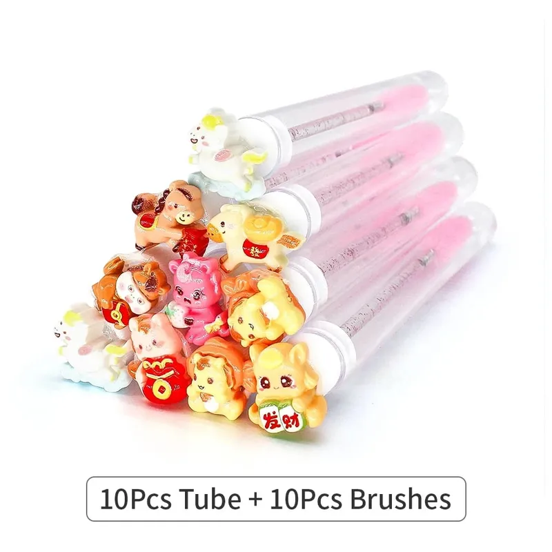 10/50Pcs Tiub Berus Bulu Mata Berus Kristal Tongkat Maskara Bulu Mata Sikat Kening Spoolies Bekas Bulu Mata Berus Aplikator Alat Solekan
