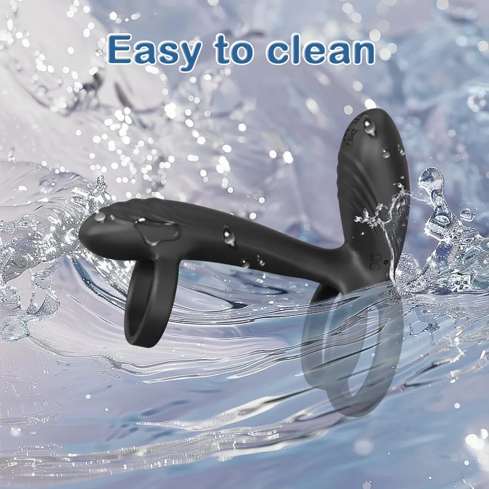 Remote Control Dual Penis Ring Vibrator para sa Mga Lalaki Delay Time Prostate Massager Cock Rings Twisting Vibrating Sex Toy para sa mga Lalaki