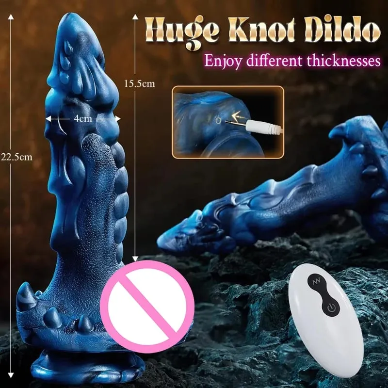 Grande vibratore di spinta giocattoli del sesso vibratore telecomando 8 vibrazioni di spinta mostri dildo vaginale anale massaggiatore del punto G per coppia — image 2