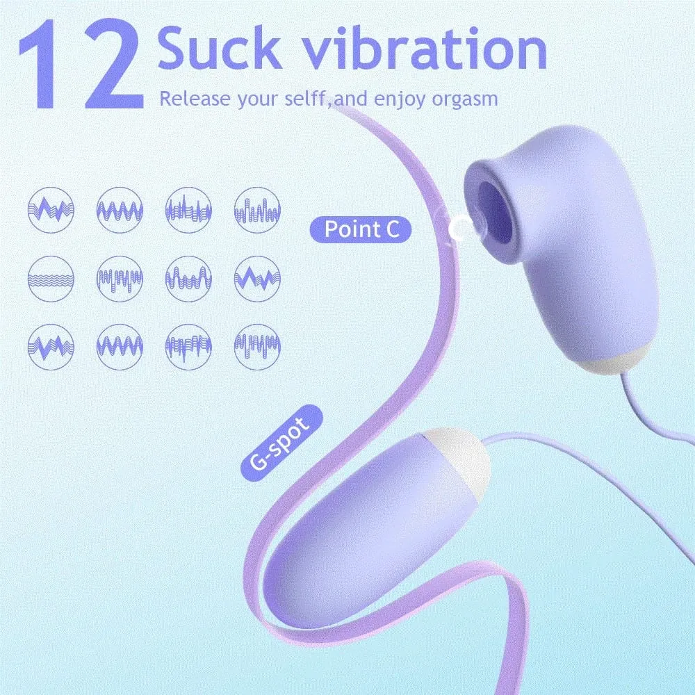 Magic Box klitorální sací vibrátor s vibračním vajíčkem G bodový stimulátor odsávání bradavek 12rychlostní vaginální kuličkové sexuální hračky pro ženy — image 2