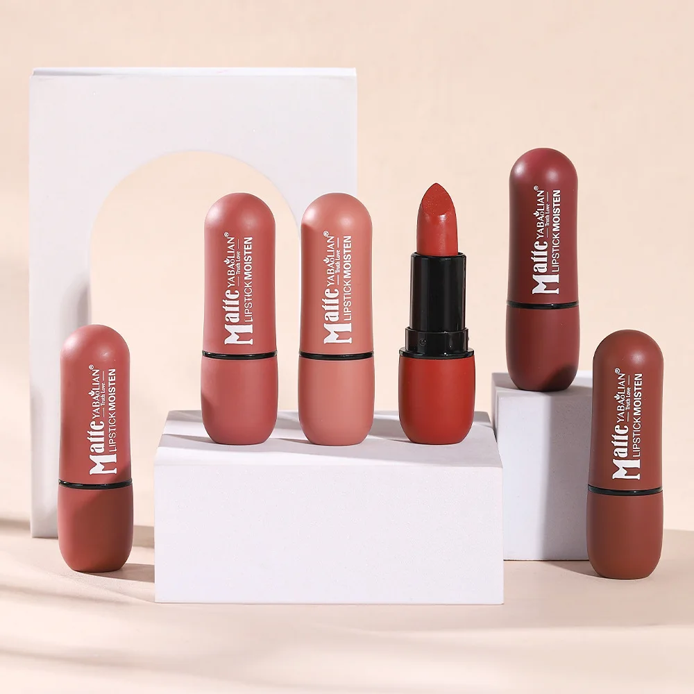 6 สีเซ็กซี่ Matte ลิปสติก Waterproof Long Lasting Color Rendering Non-stick Velvet Lips Contour ดินสอผู้หญิงแต่งหน้าเครื่องสำอาง — image 6