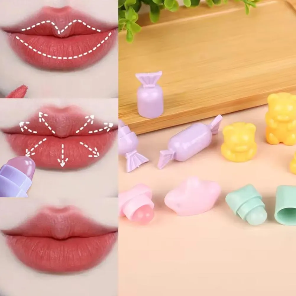 Portable Cartoon Mini Silicone Lip Brush Cute Bear Angled Concealer Brushes Lip Balm Lip Gloss Concealer Make Up Brushes — image 1
