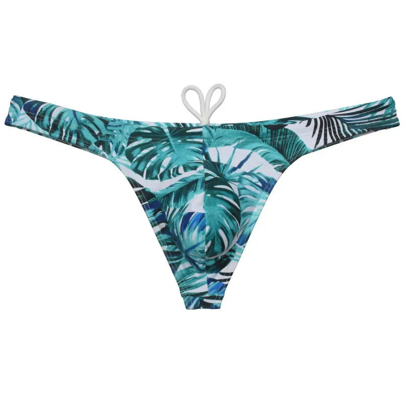 Sexy Swim Thong Men's Swimwear Bikini Briefs Drawstring Quick-dry Elastic Underwear Pouch Beach Tangas Surfing Poolside — image 18