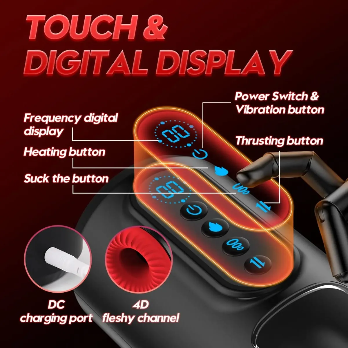 LCD Automatico Succhiare Masturbatore Maschile 9 Spinta Vibrazione Macchina Pompa Riscaldamento Figa Pompa Del Pene Tazza di Masturbazione Giocattoli Del Sesso — image 4