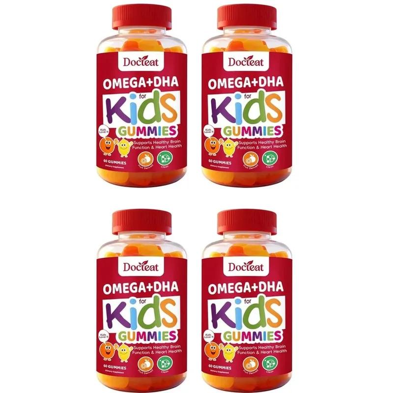 Docteat Omega+DHA Kids Gummies พร้อม DHA จากสาหร่าย วิตามินซีและ Chia Oil Omega-3 6 9 สำหรับสมองและการมองเห็น 60 Gummies — image 10