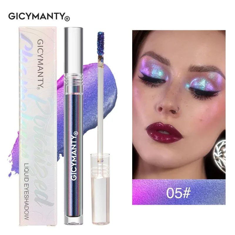 Sombra líquida camaleão polarizada, brilho brilhante, longa duração, à prova d'água, multiuso, destaque para os olhos, blush, maquiagem — image 11